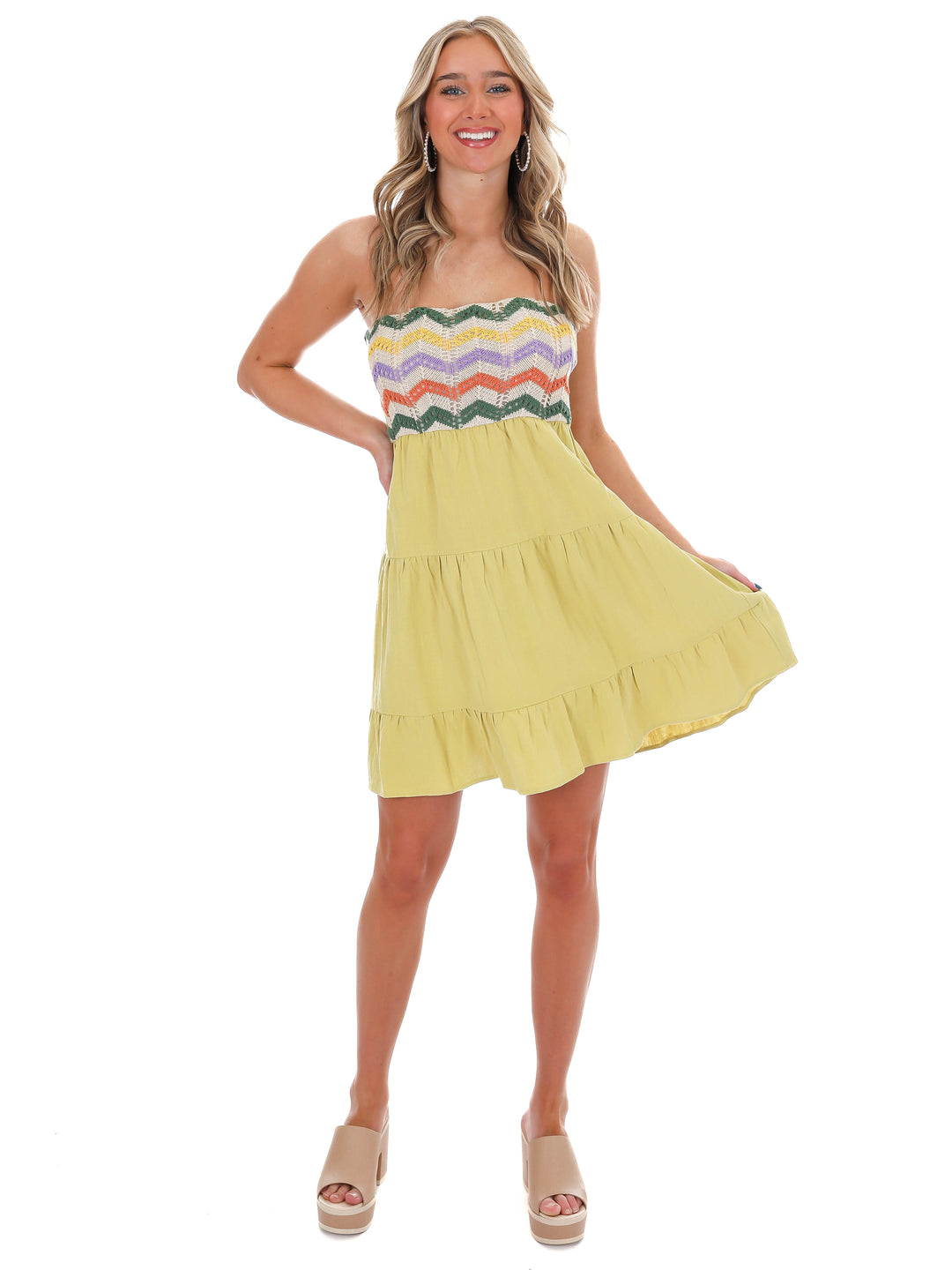 Drive Down Main Strapless Dress