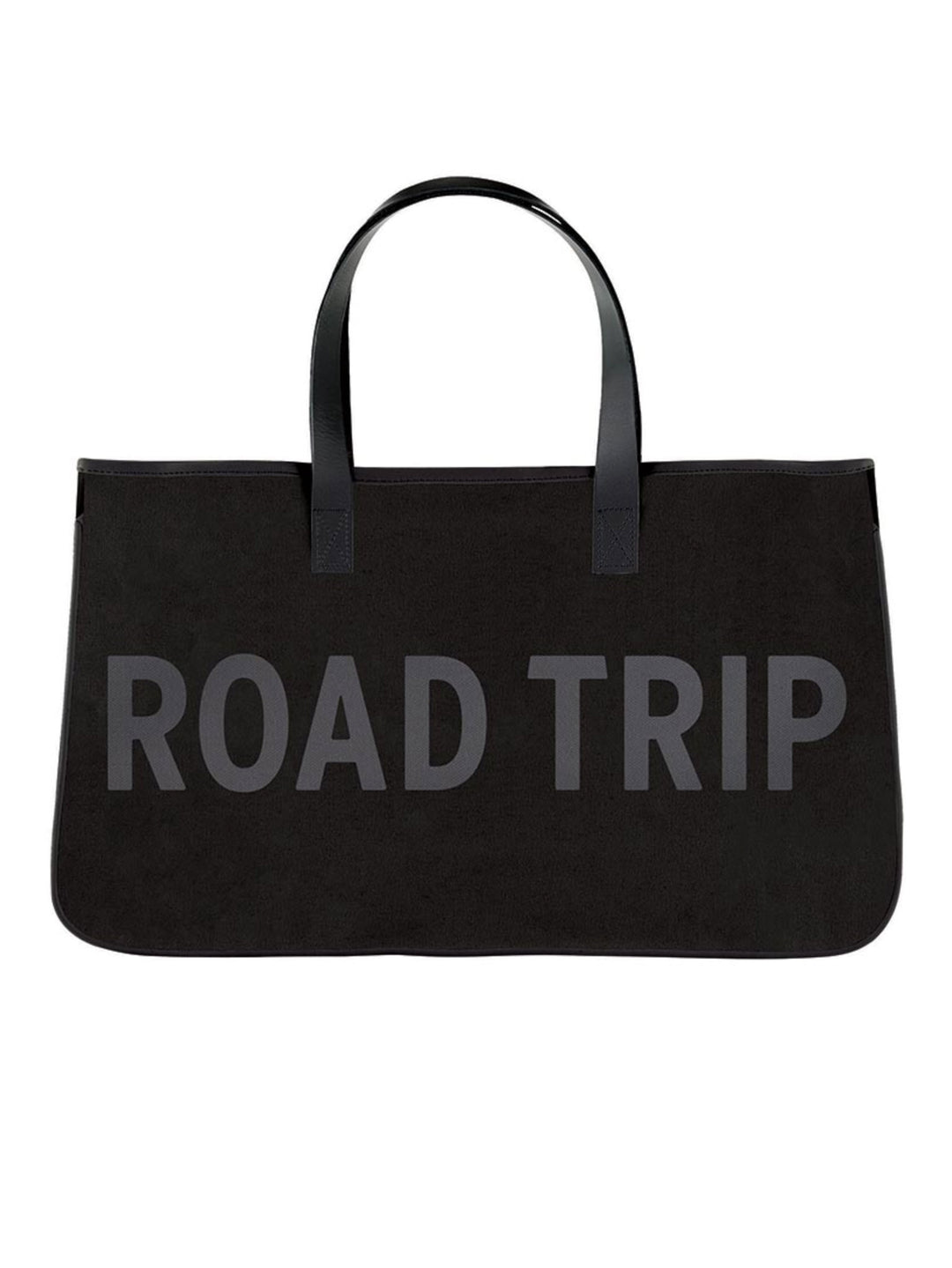 Road Trip Black Canvas Tote