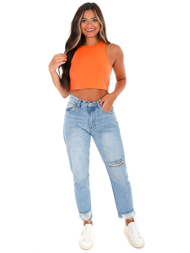 Flag on the Play Halter Crop Top