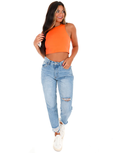 Flag on the Play Halter Crop Top