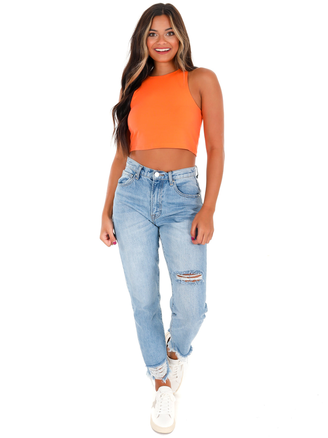 Flag on the Play Halter Crop Top