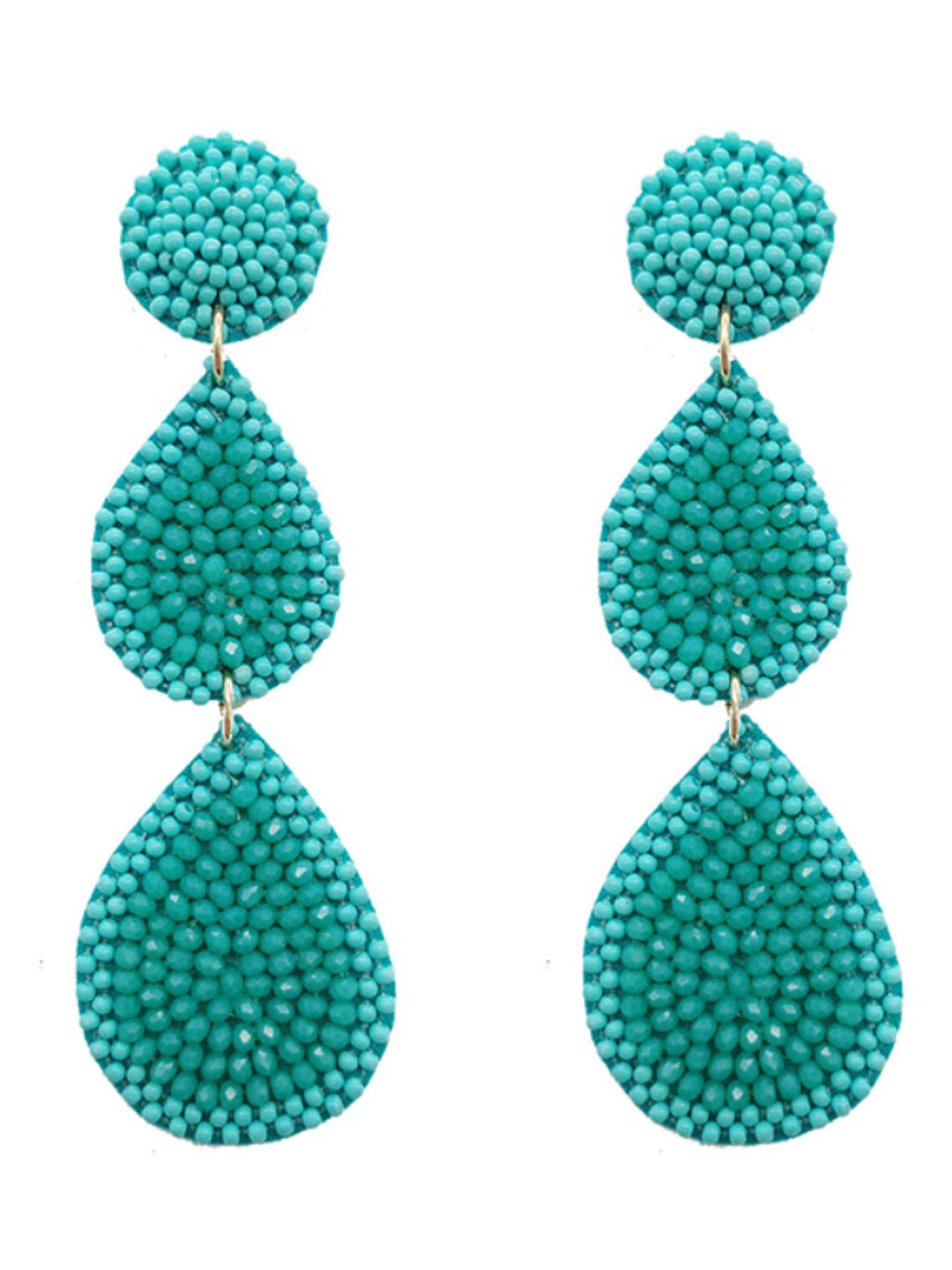 Glass Beaded 3 Drop Earrings