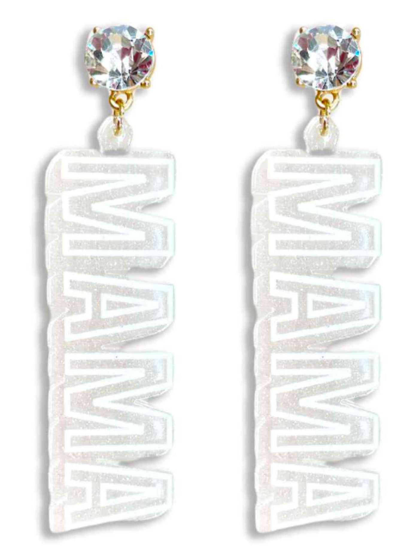 Diamond Acrylic MAMA Earrings