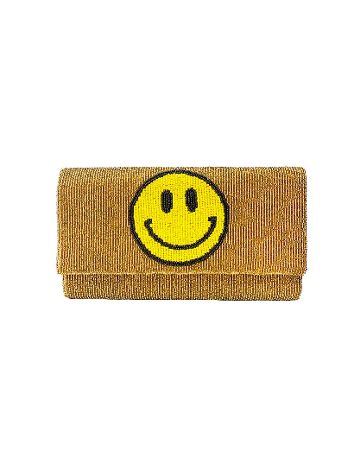 Smiley Seedbead Clutch Bag