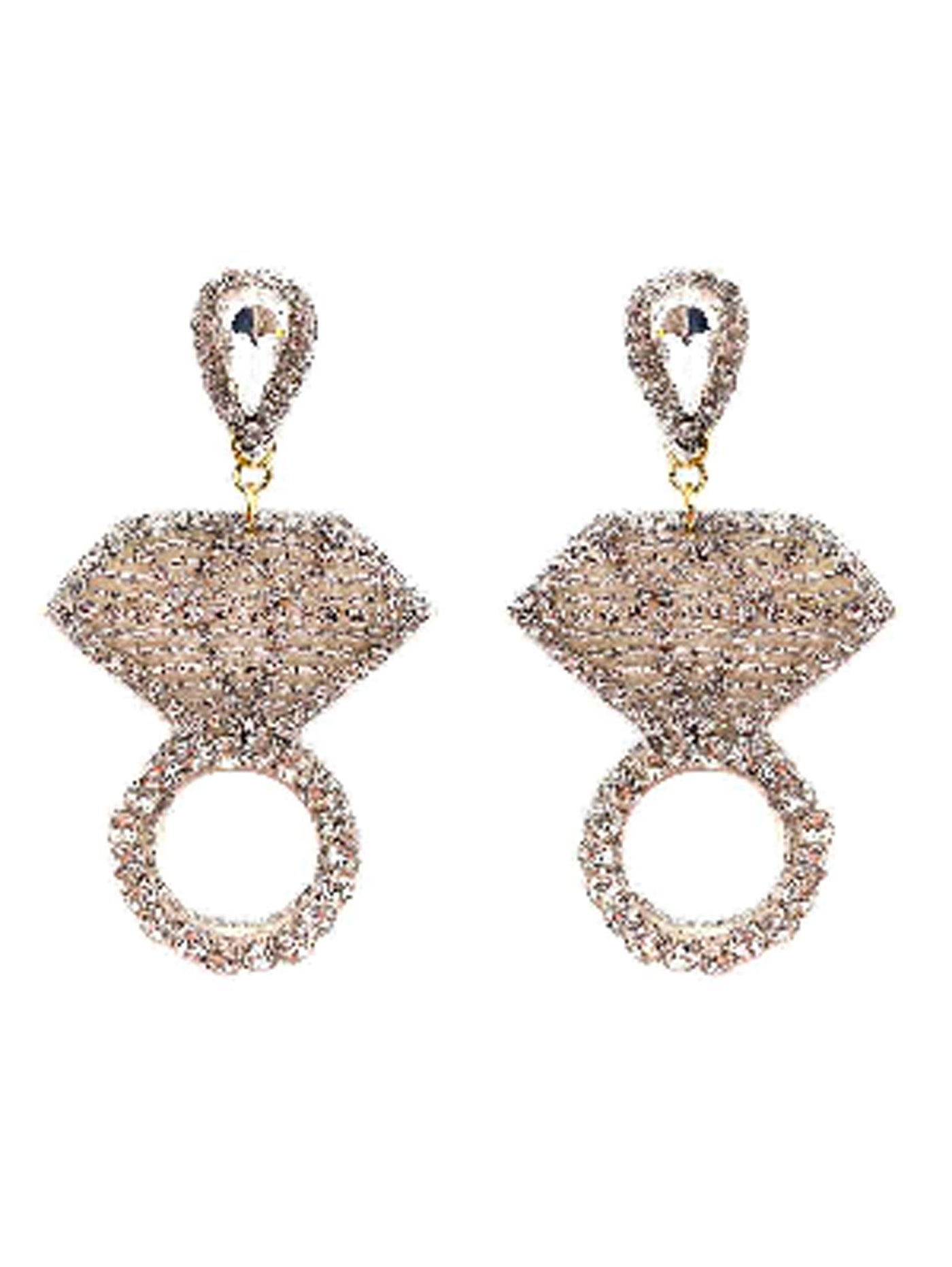 Diamond Ring Seedbead Earrings