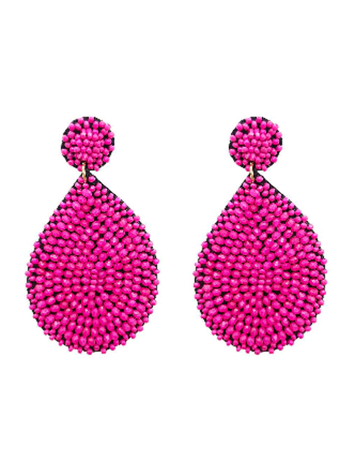 Glass Beaded Teardrop Earrings