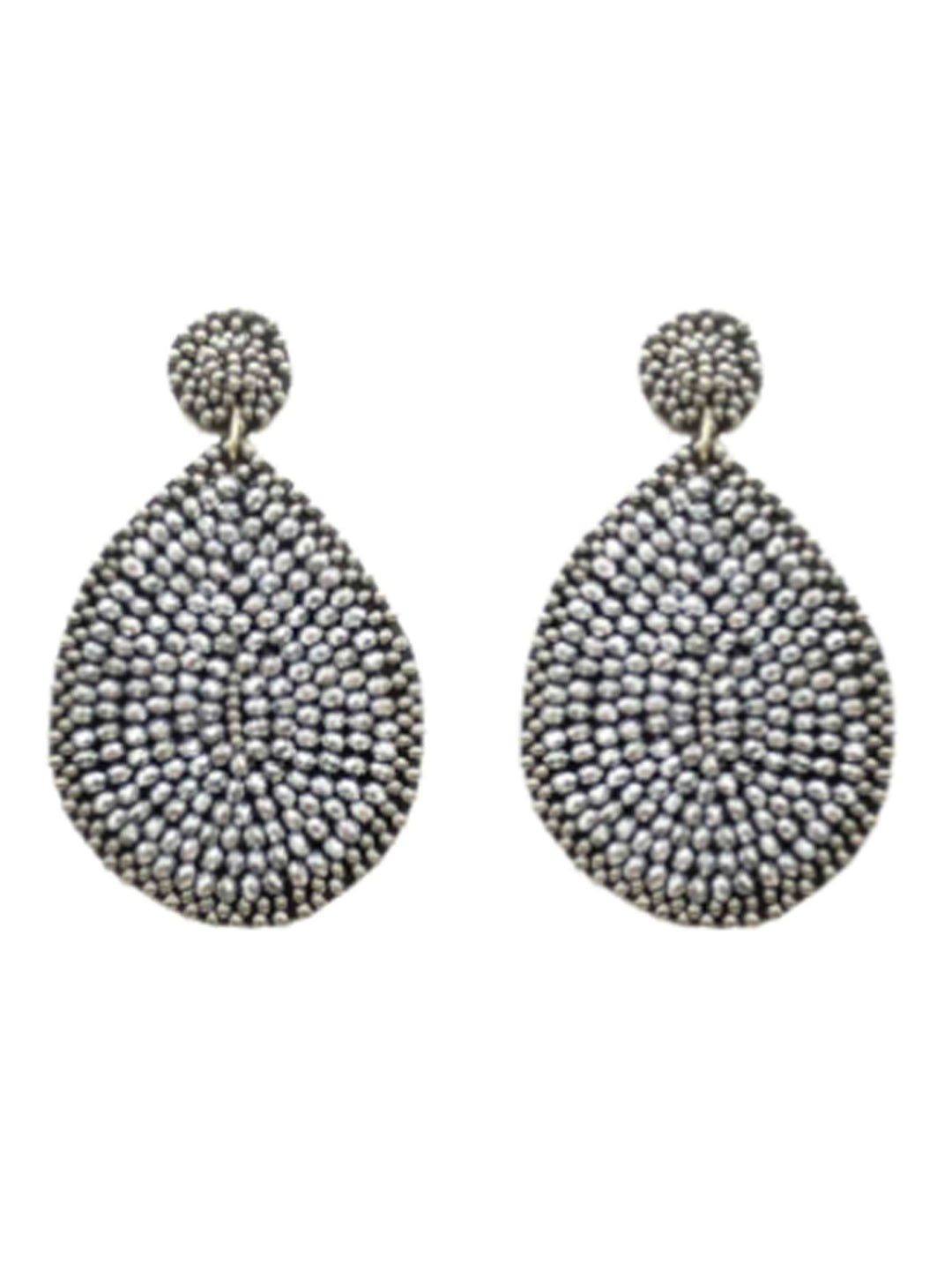 Glass Beaded Teardrop Earrings