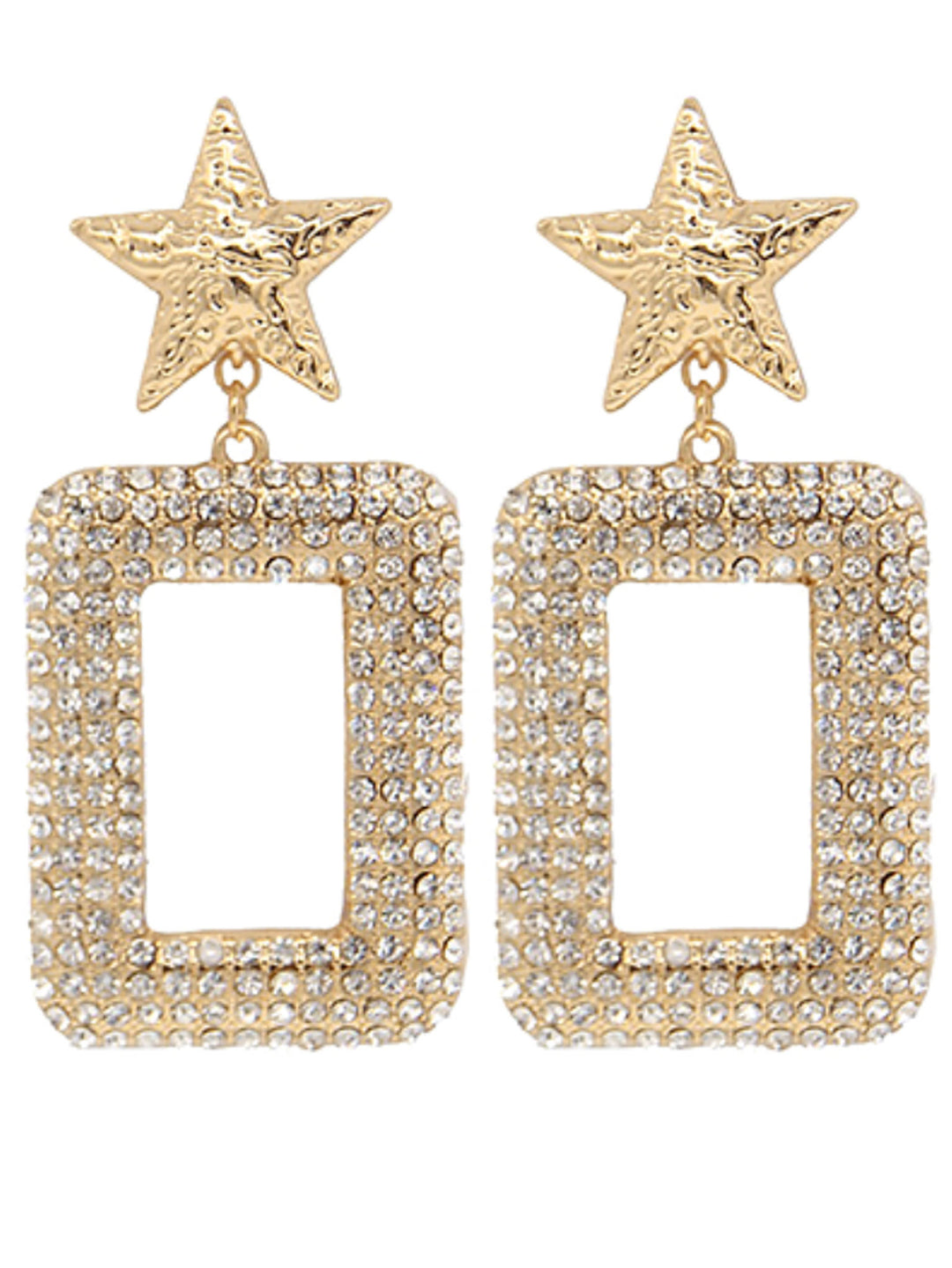 Star & Rectangle Dangle Earrings