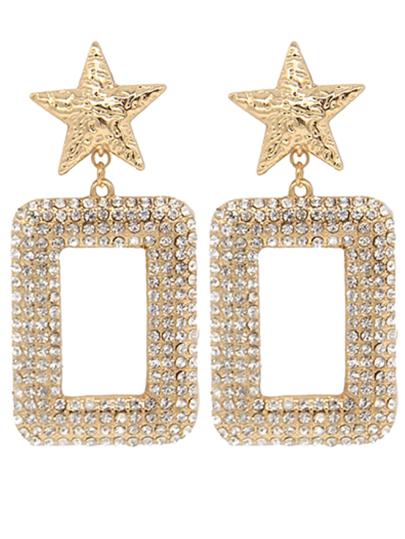 Star & Rectangle Dangle Earrings