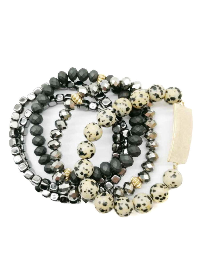 Multi Natural Stone Stretch Bracelet Set