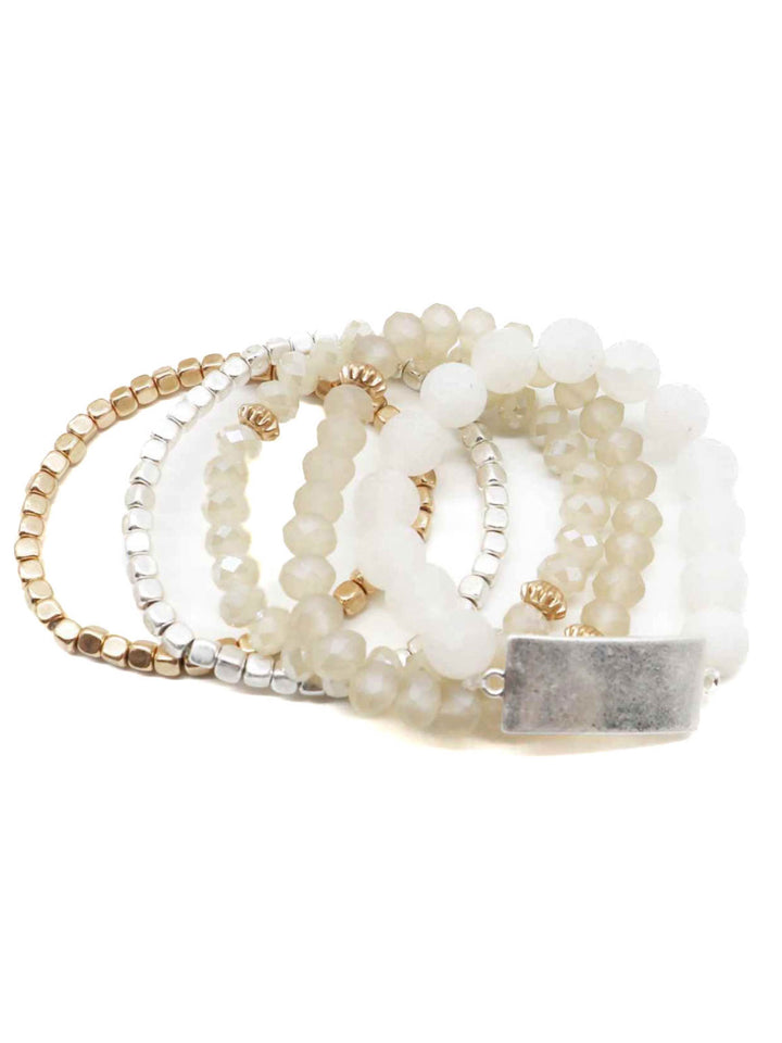 Multi Natural Stone Stretch Bracelet Set