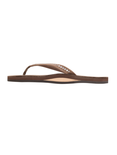 Crystal Collection Leather Sandal - Dark Brown