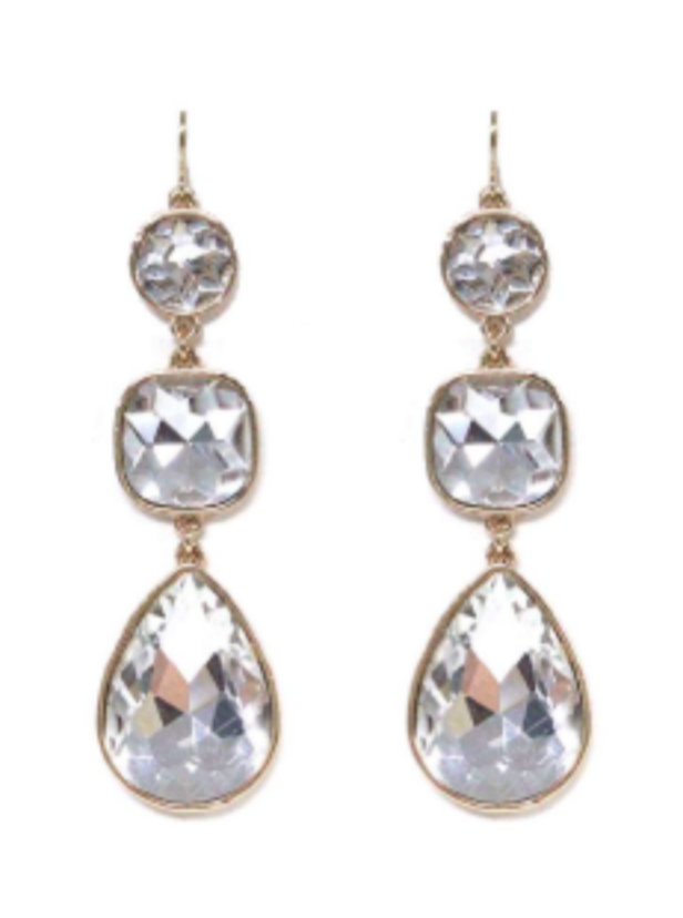 Large Rhinestone Drop Dangle Earrings