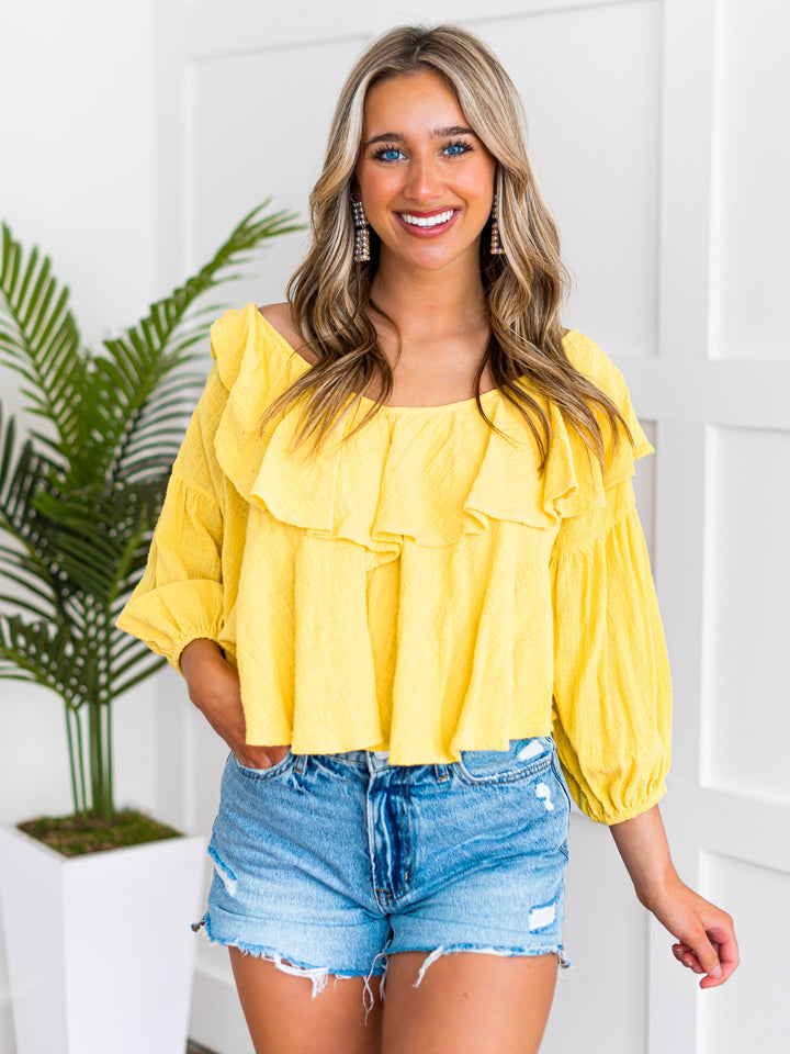 On One Condition Ruffle Top