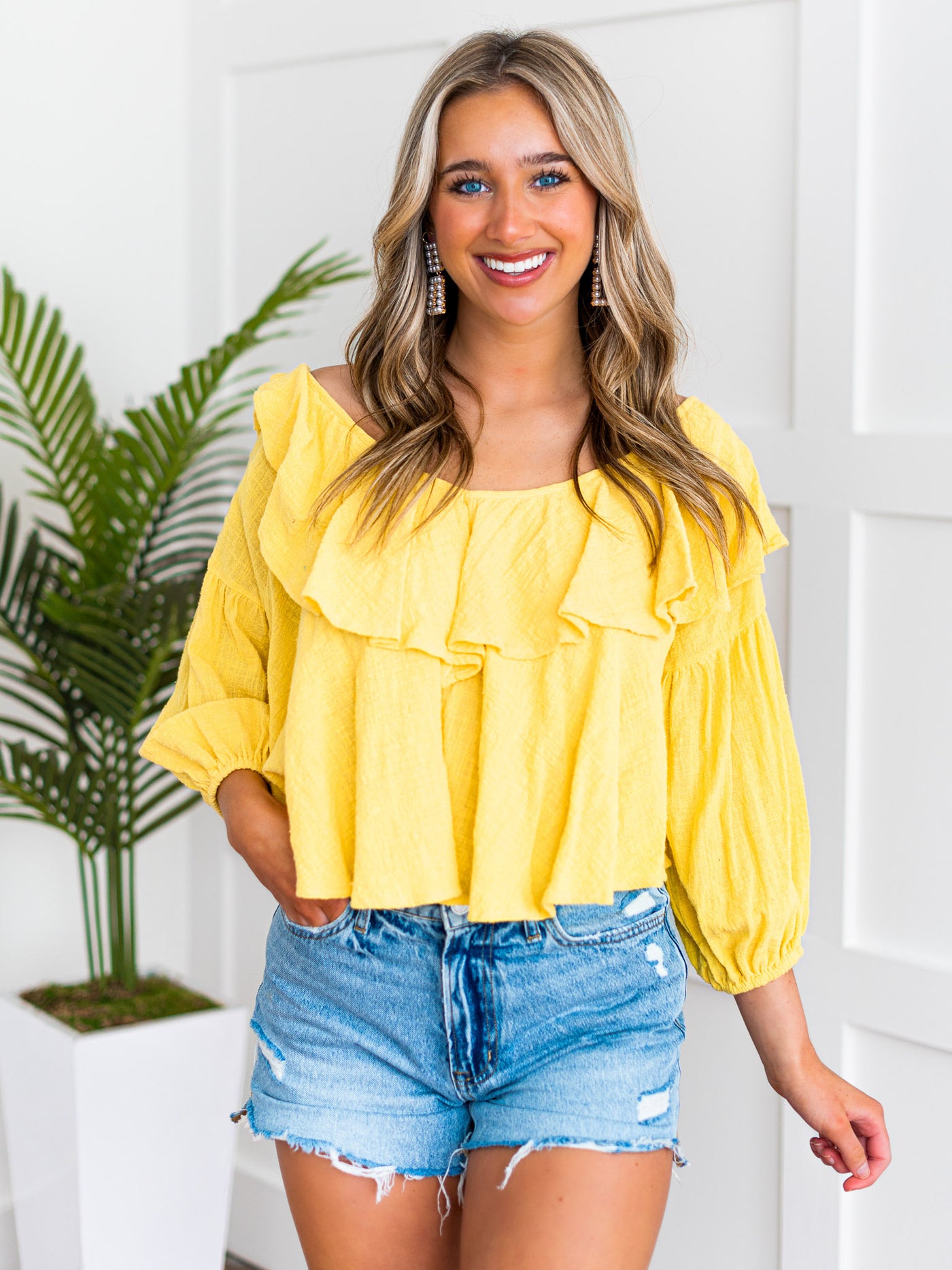 On One Condition Ruffle Top