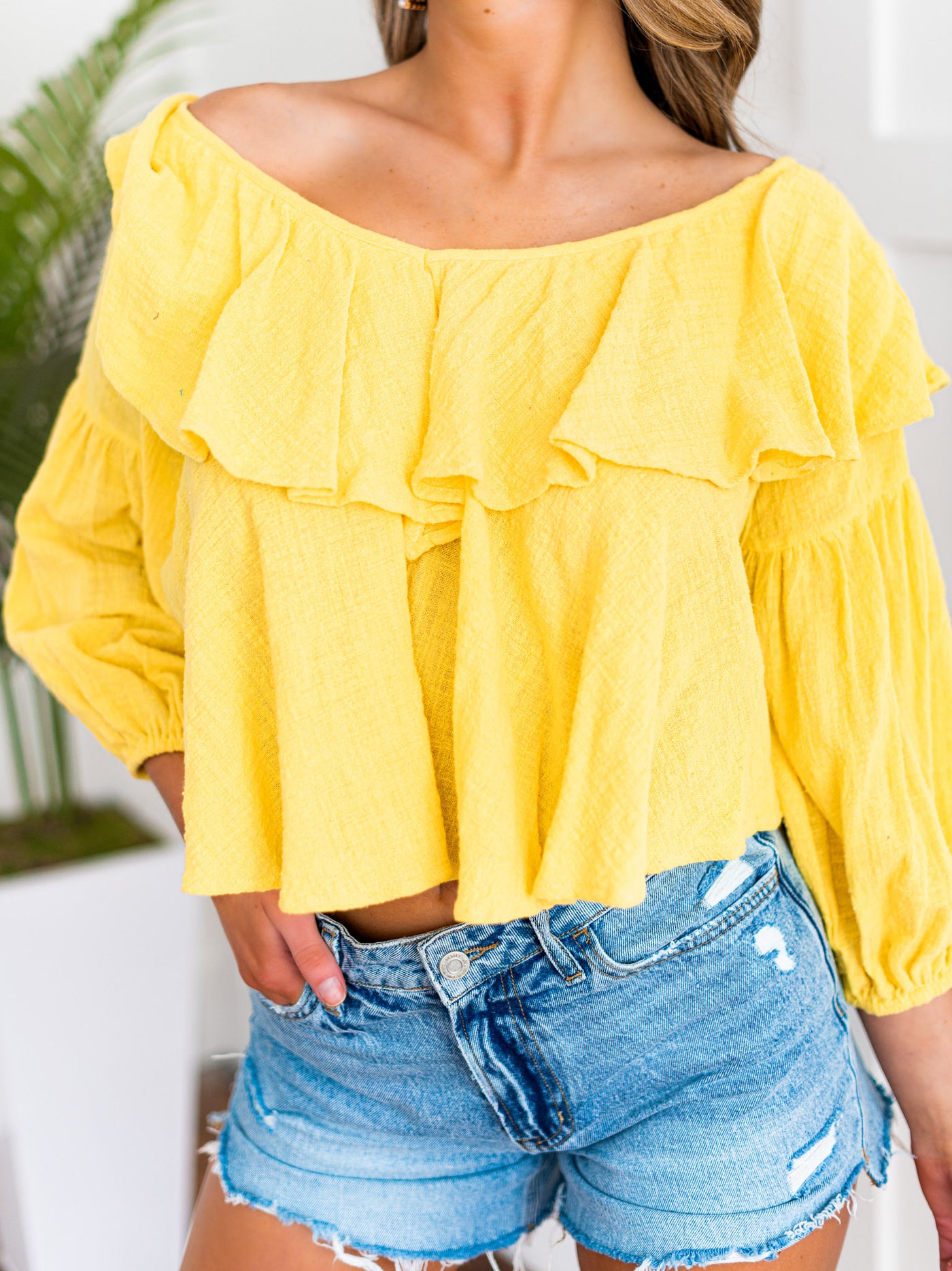 On One Condition Ruffle Top