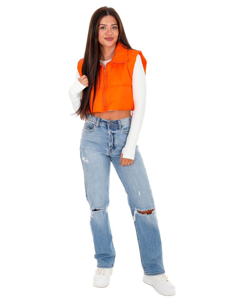 Run A Blitz Orange Cropped Vest