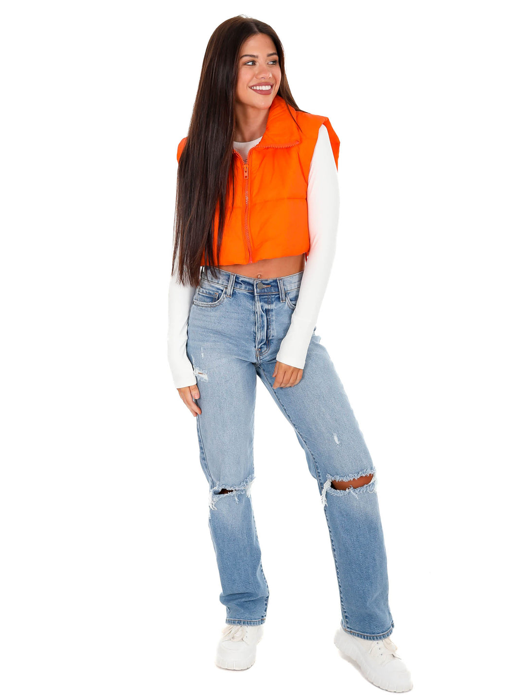 Run A Blitz Orange Cropped Vest