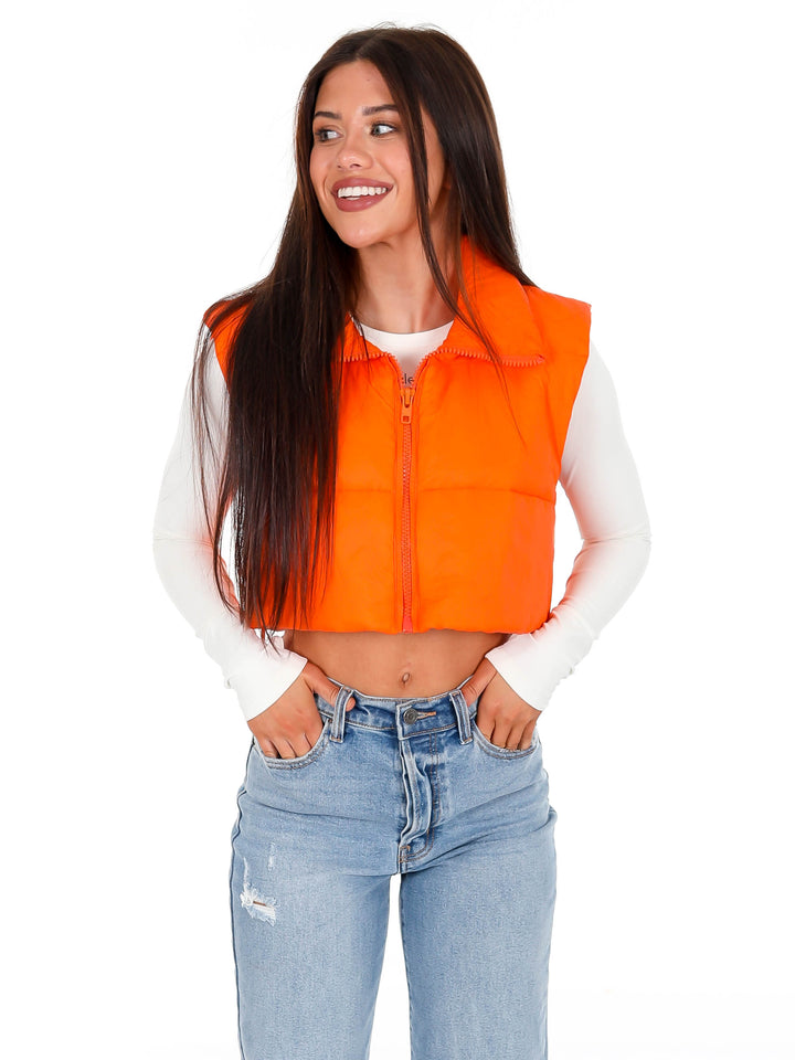 Run A Blitz Orange Cropped Vest