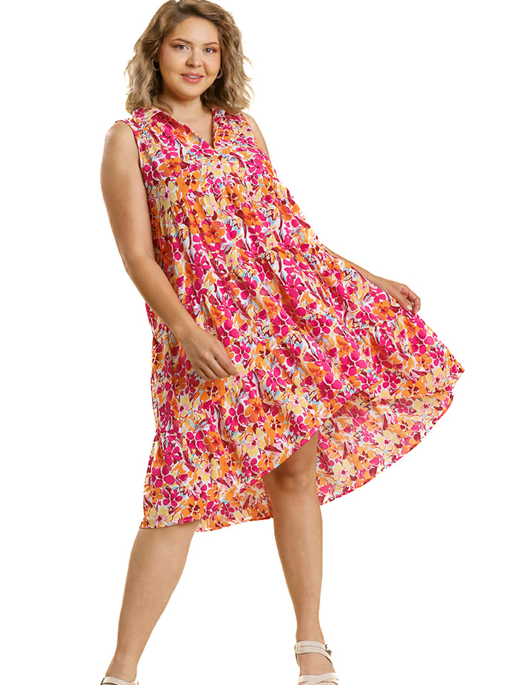 Curvy Chasing A Moment Floral Dress