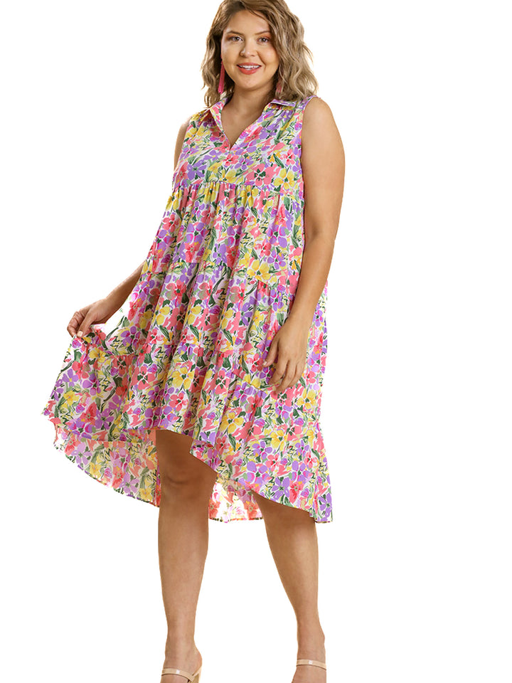 Curvy Chasing A Moment Floral Dress