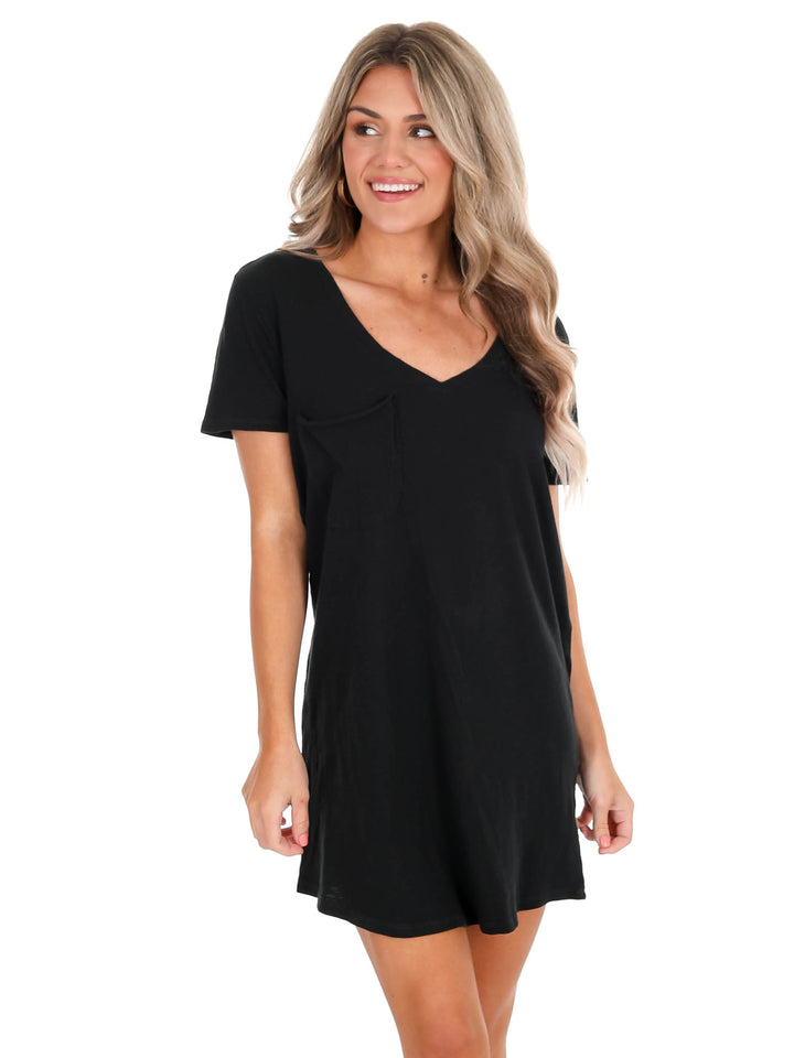 Z Supply Black The Pocket Tee Dress