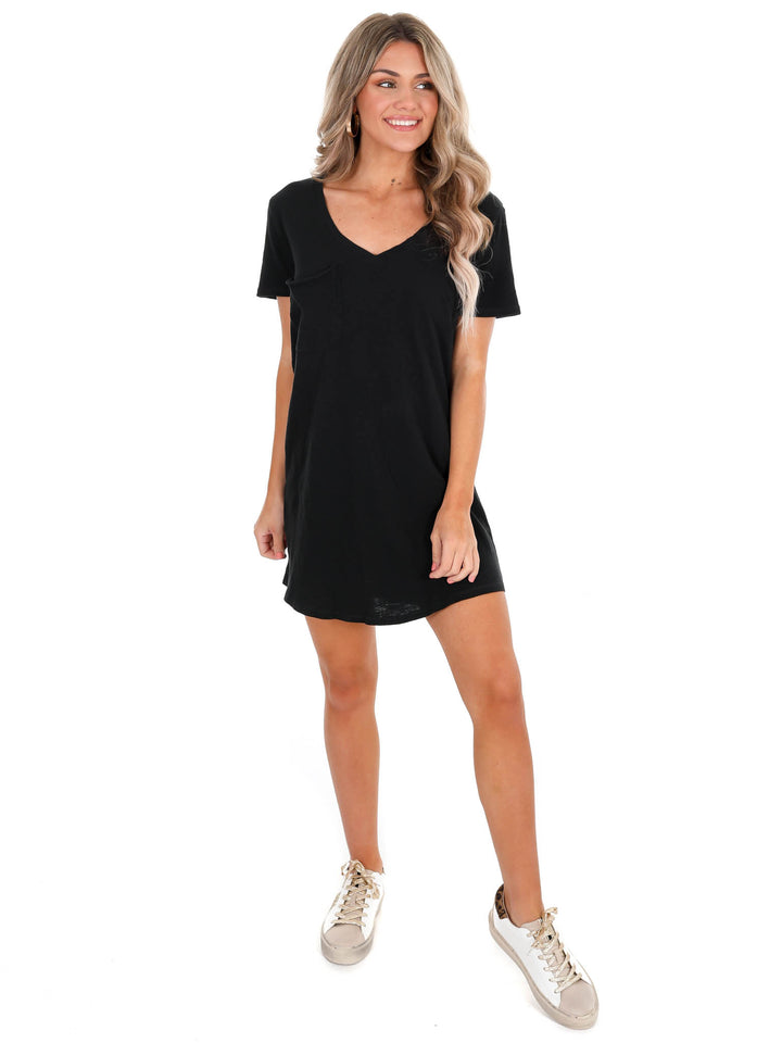 Z Supply Black The Pocket Tee Dress