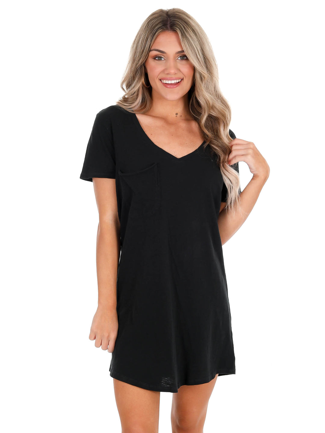 Z Supply Black The Pocket Tee Dress