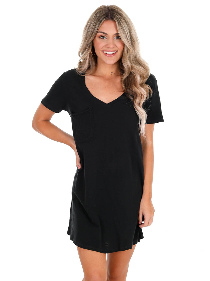 Z Supply Black The Pocket Tee Dress