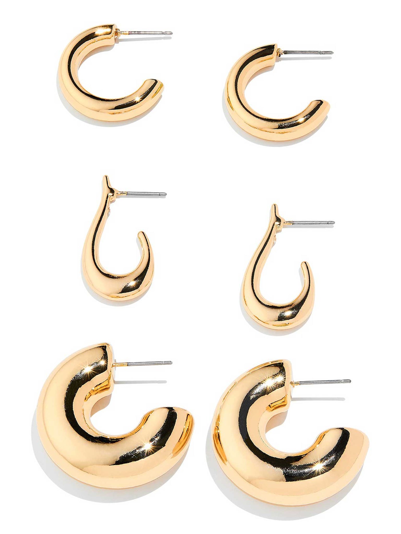 Multi Bulky Anchor Hoop Earrings Set