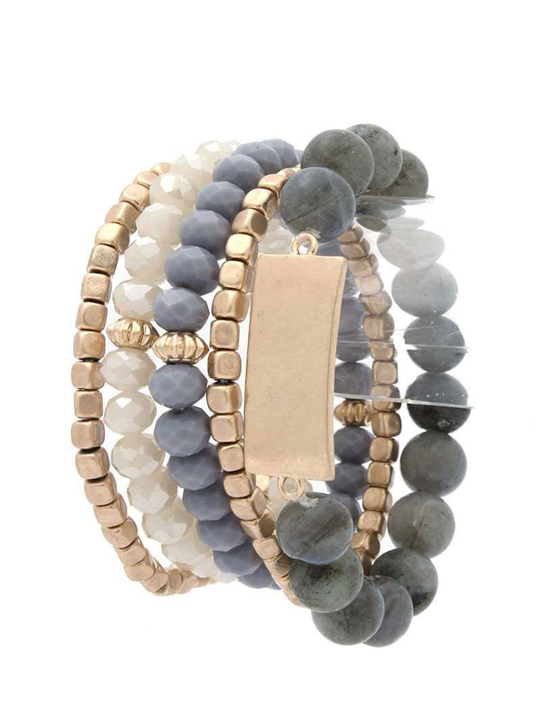 Multi Natural Stone Stretch Bracelet Set